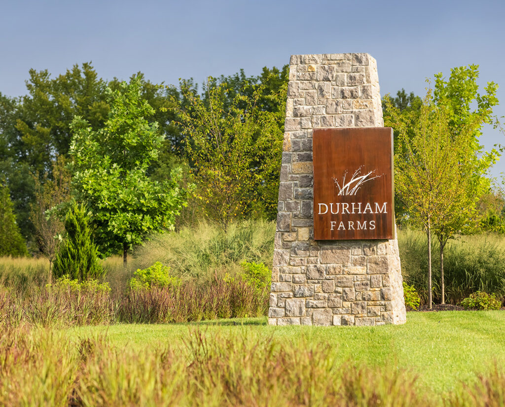 Durham Farms master planned community monument exterior sign