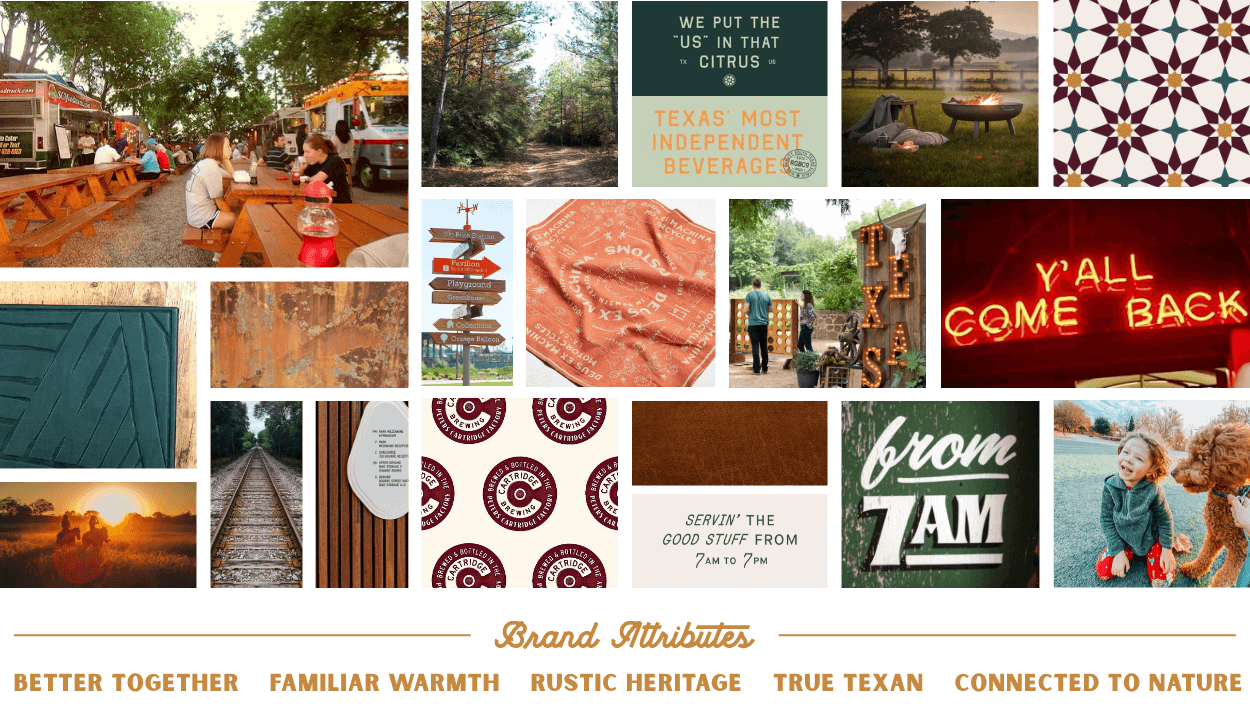 Visual direction moodboard and brand attributes for Kresston master planned community