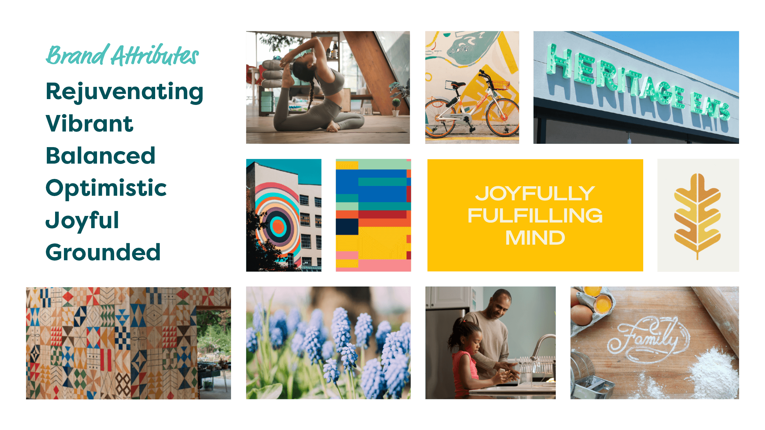 Brand direction moodboard and attributes for master planned community Jubilee