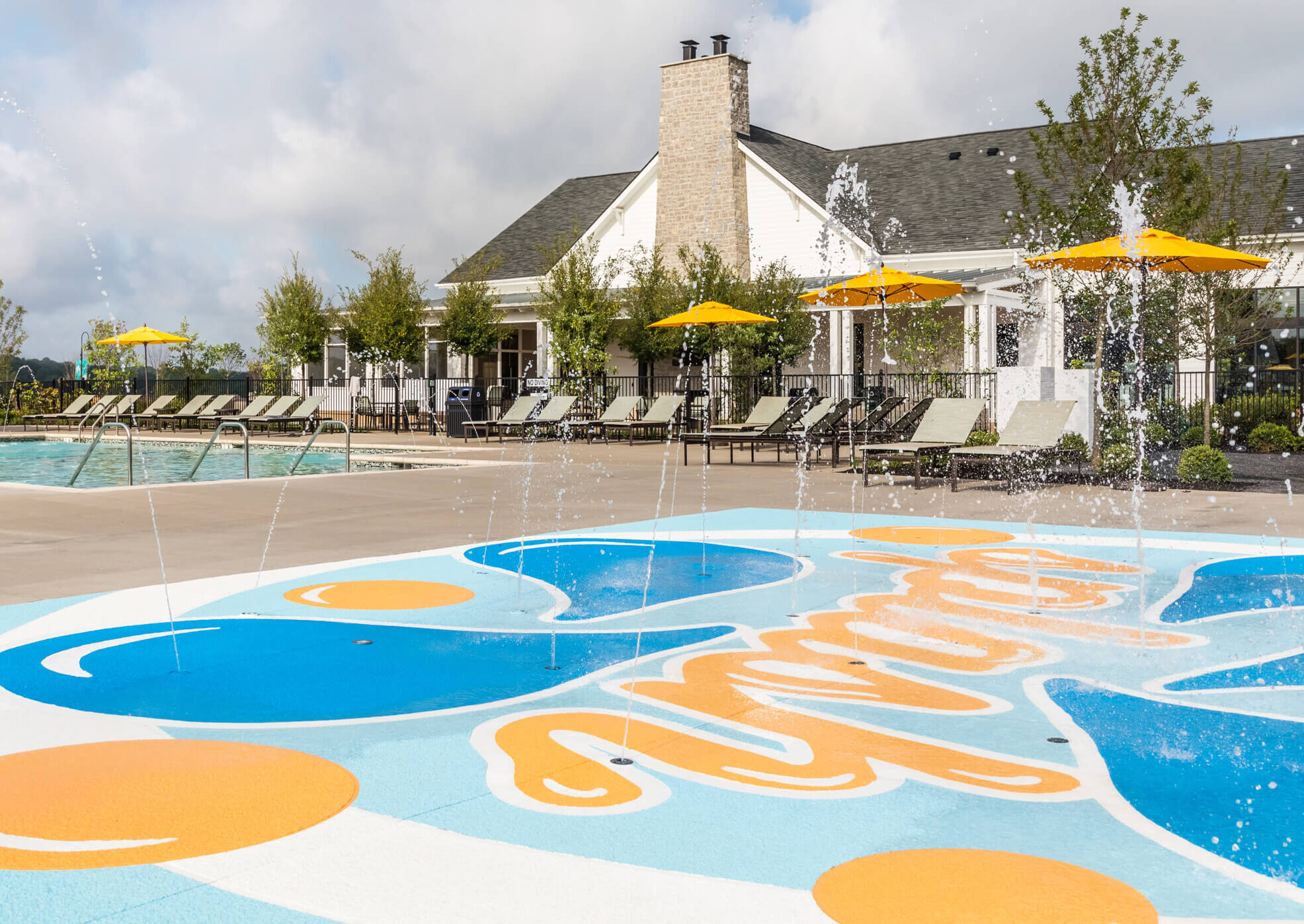 Splash pad illustrated design for Durham Farms master planned community designed by ST8MNT