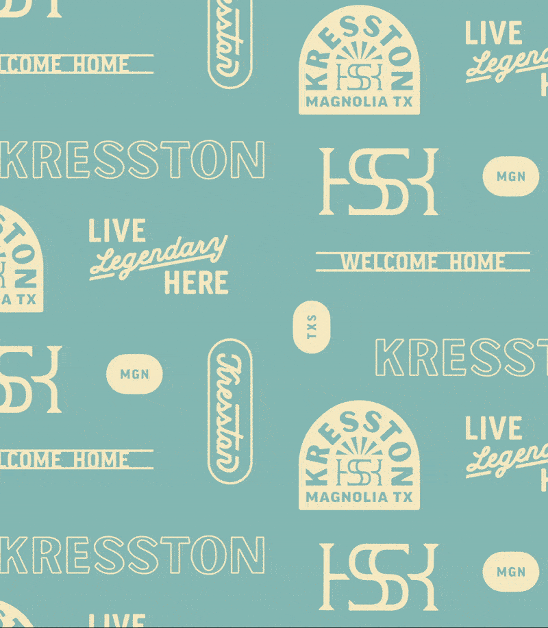 Branded patterns for master planned community brand Kresston designed by ST8MNT